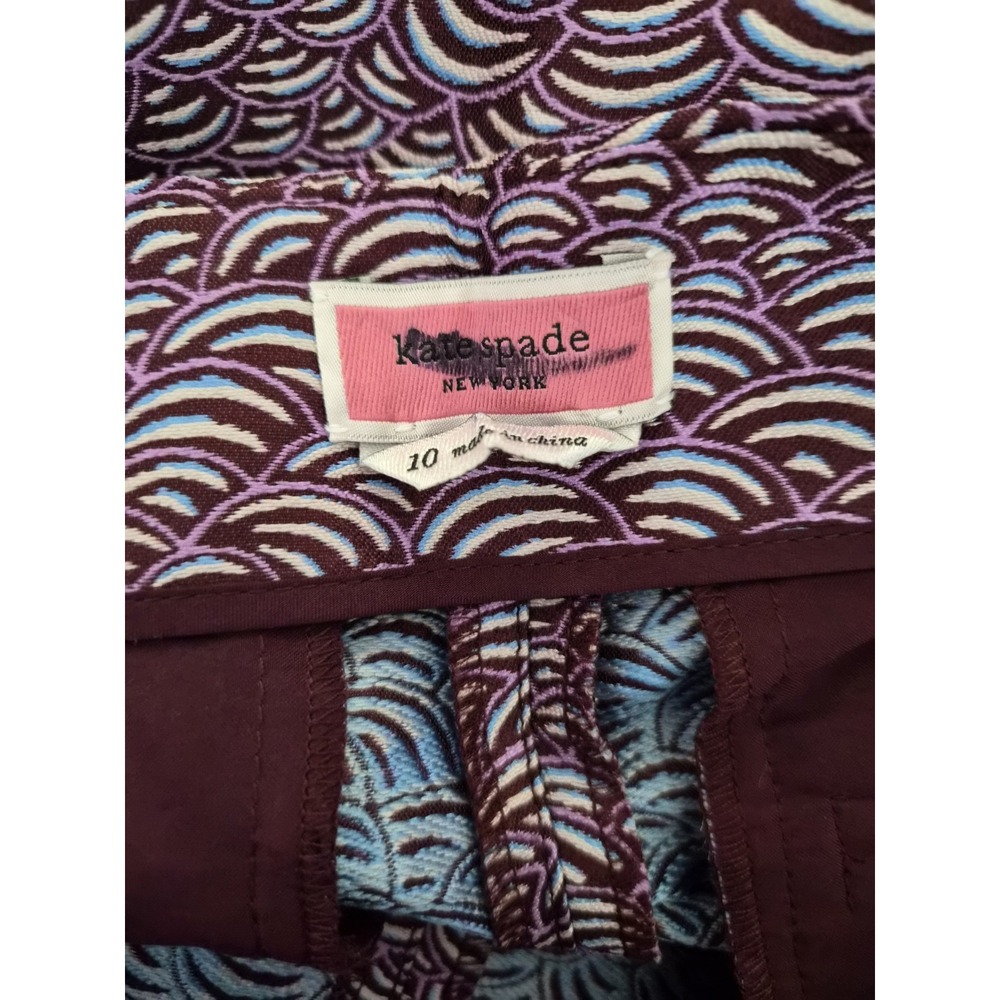 KATE SPADE New York Womens 10 Jacquard PANTS Cropped Party Bubbles Design‎ $398 - Picture 5 of 8
